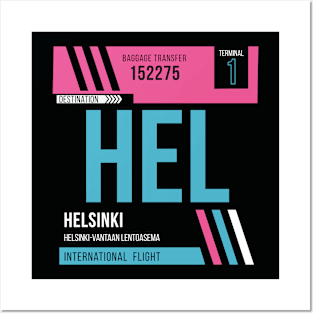 Helsinki (HEL) Airport Code Baggage Tag Posters and Art